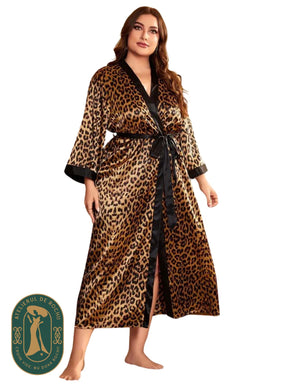 Halat Satin Dama Kara Leopard - model AR2