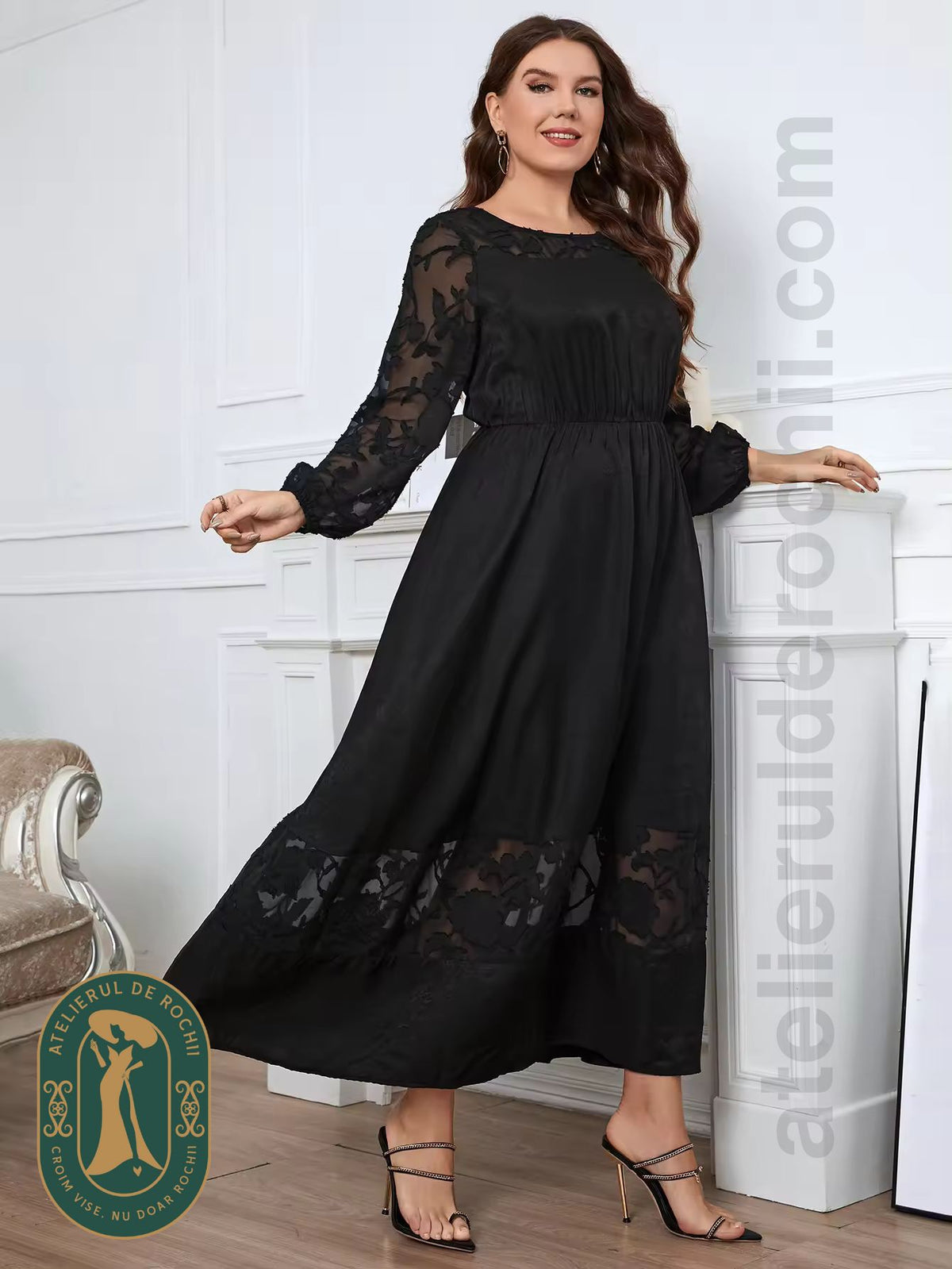 Rochie Flora neagra - model AR31