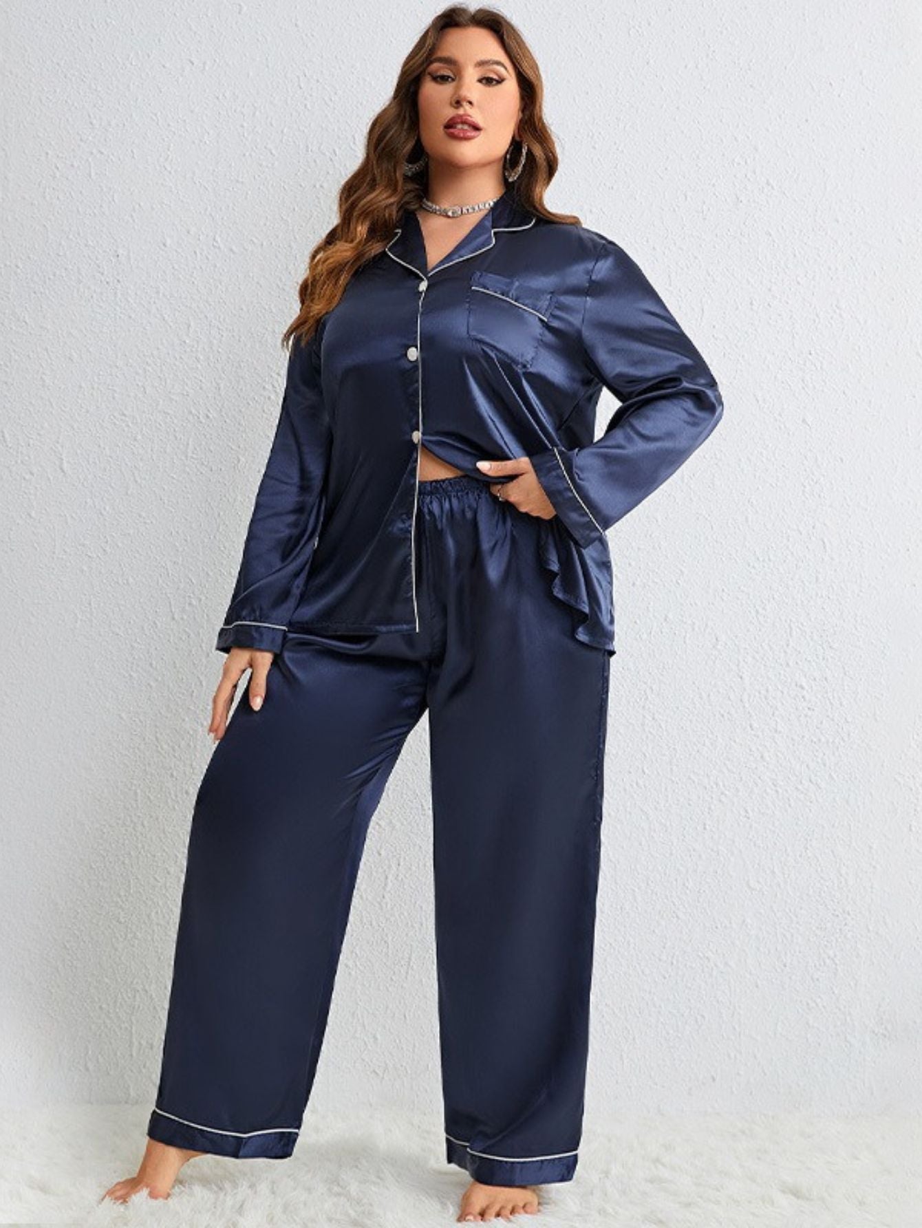 Pijama Deanna - model cu nasturi