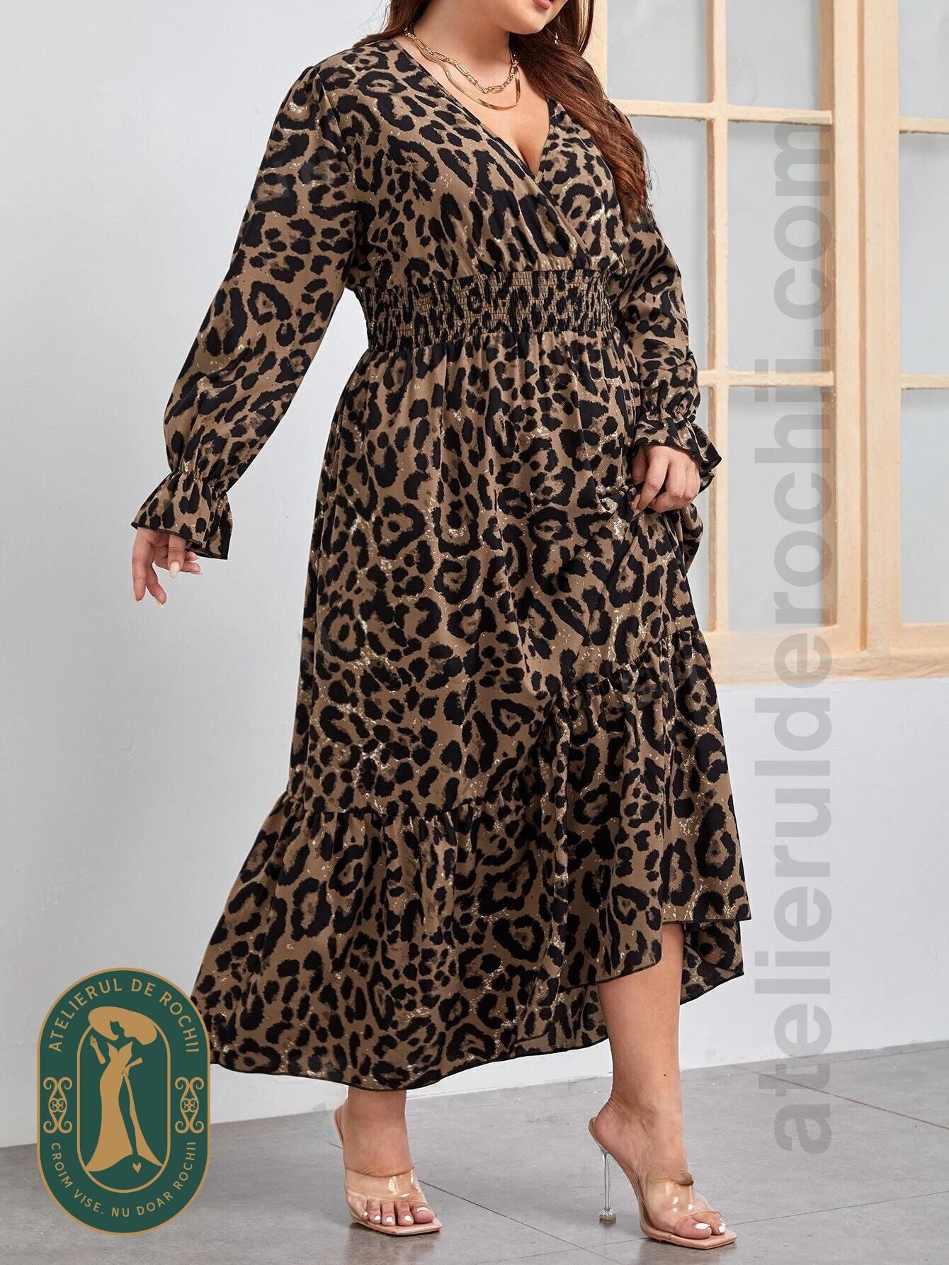 Rochie Sabrina leopard - model AR36