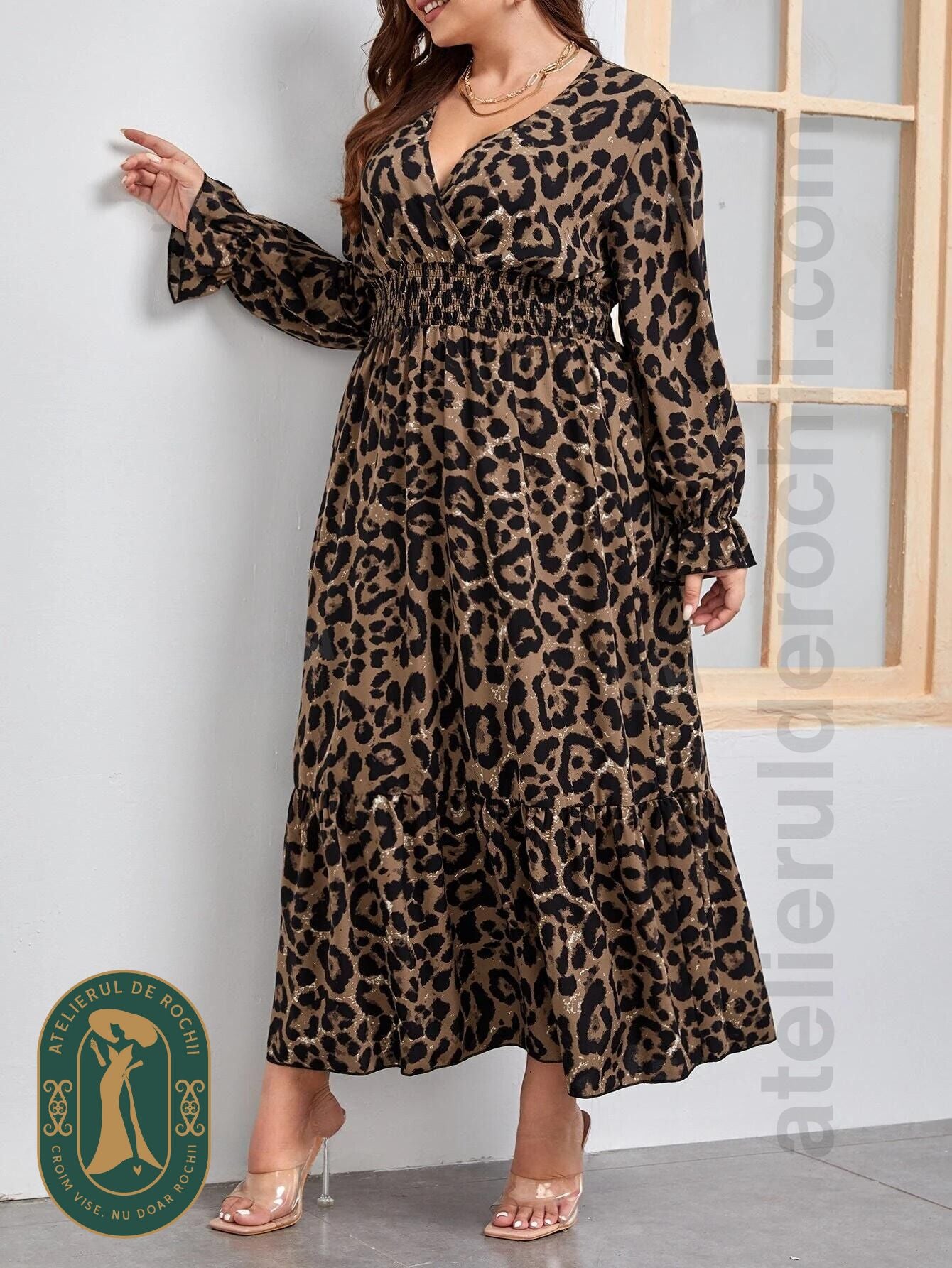 Rochie Sabrina leopard - model AR36